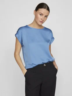 Vila T-Paidat|Kaikki Paidat>lyhythihainen toppi, VIELLETTE S/S SATIN TOP