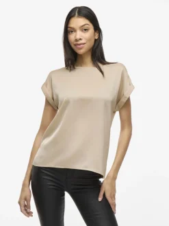 Vila T-Paidat|Kaikki Paidat>lyhythihainen toppi, VIELLETTE S/S SATIN TOP