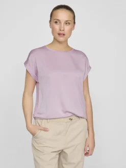 Vila T-Paidat|Kaikki Paidat>lyhythihainen toppi, VIELLETTE S/S SATIN TOP