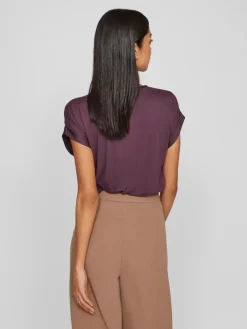 Vila Topit|Kaikki Paidat>lyhythihainen toppi, VIELLETTE S/S SATIN TOP