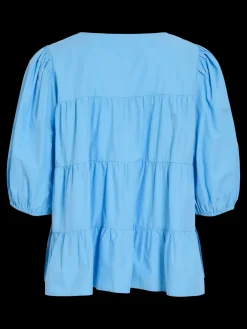 Vila Puserot|Kaikki Paidat>naisten pusero Vikelli 3/4 O-Neck Top, sininen