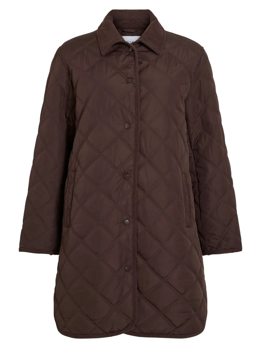 Vila Kevättakit|Kaikki Takit Ja Bleiserit>naisten tikkitakki, VIQUILA L/S CORDUROY QUILT LONG JACKET