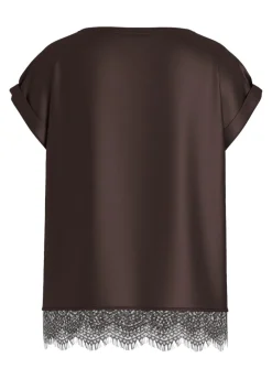 Vila T-Paidat|Kaikki Paidat>naisten toppi, VIELLETTE S/S FULL SATIN LACE TOP NOOS