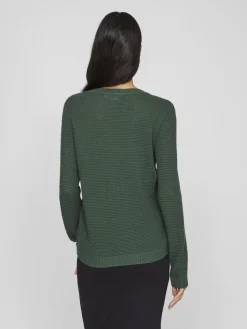Vila Neulepuserot|Kaikki Neuleet>neule, VIDALO O-NECK L/S KNIT TOP Armeijanvihreä