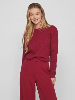 Vila Neulepuserot|Kaikki Neuleet>neule, VIDALO O-NECK L/S KNIT TOP