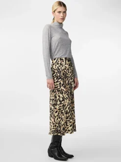 Y.A.S Hameet|Kaikki Mekot Ja Hameet>hame, YASPELLA HW MIDI SKIRT Beige Kuosi