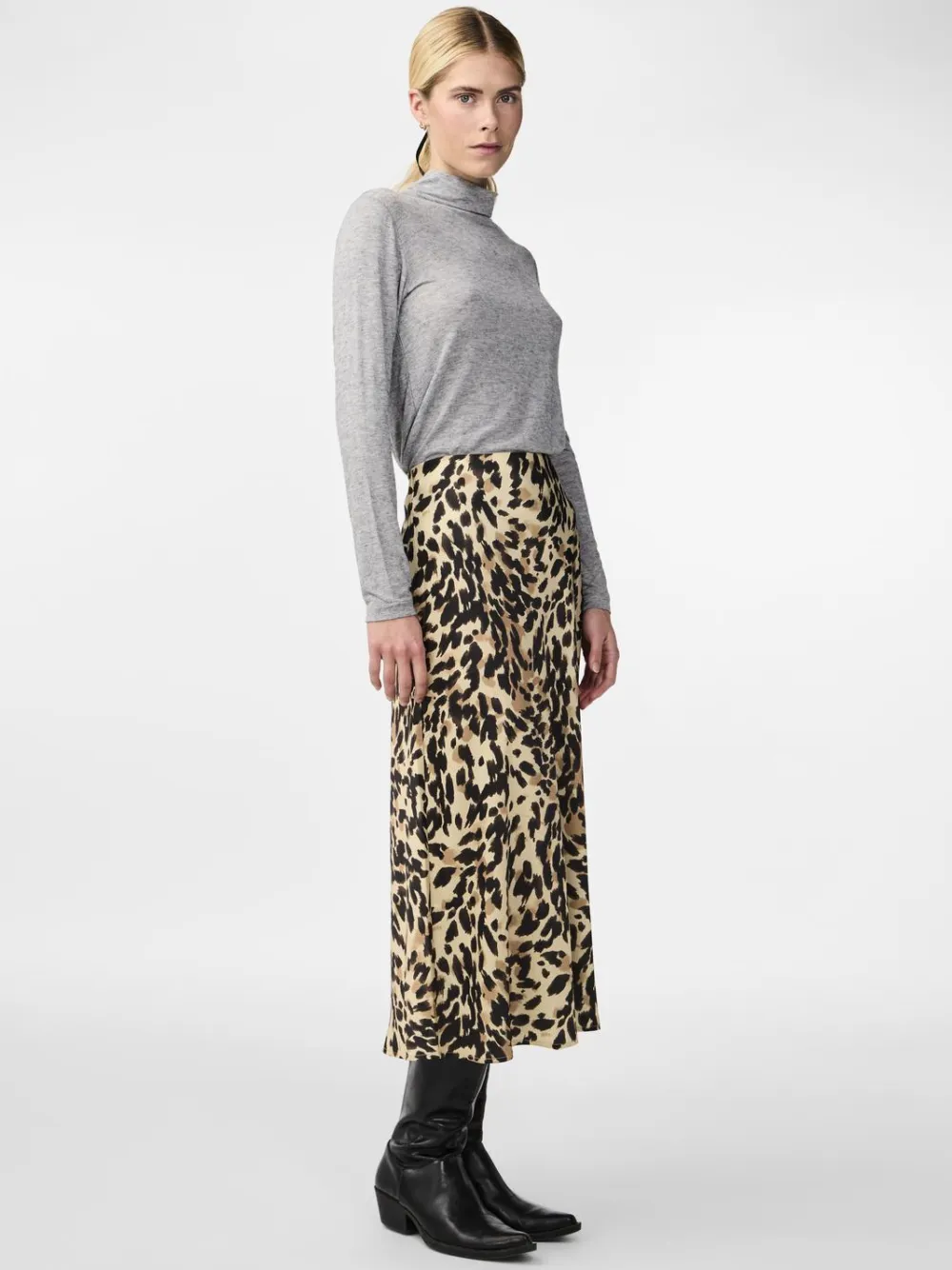 Y.A.S Hameet|Kaikki Mekot Ja Hameet>hame, YASPELLA HW MIDI SKIRT Beige Kuosi