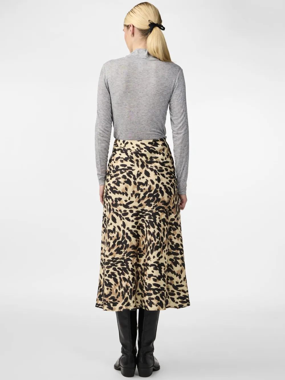 Y.A.S Hameet|Kaikki Mekot Ja Hameet>hame, YASPELLA HW MIDI SKIRT Beige Kuosi