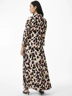 Y.A.S Mekot|Kaikki Mekot Ja Hameet>Naisten Maksimekko YASSAVANNA LONG SHIRT DRESS Beige Kuosi