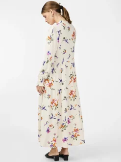 Y.A.S Mekot|Kaikki Mekot Ja Hameet>naisten mekko, YASASINA LS LONG SHIRT DRESS Valkopohjainen Kuosi