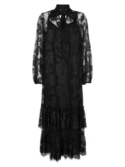 Y.A.S Mekot|Kaikki Mekot Ja Hameet>naisten mekko YASLACILLA LS LACE LONG DRESS, musta