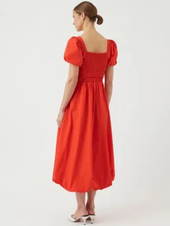 Y.A.S Mekot|Kaikki Mekot Ja Hameet>naisten mekko, YASRIVANNA SS DRESS - SHOW Punainen Kuosi