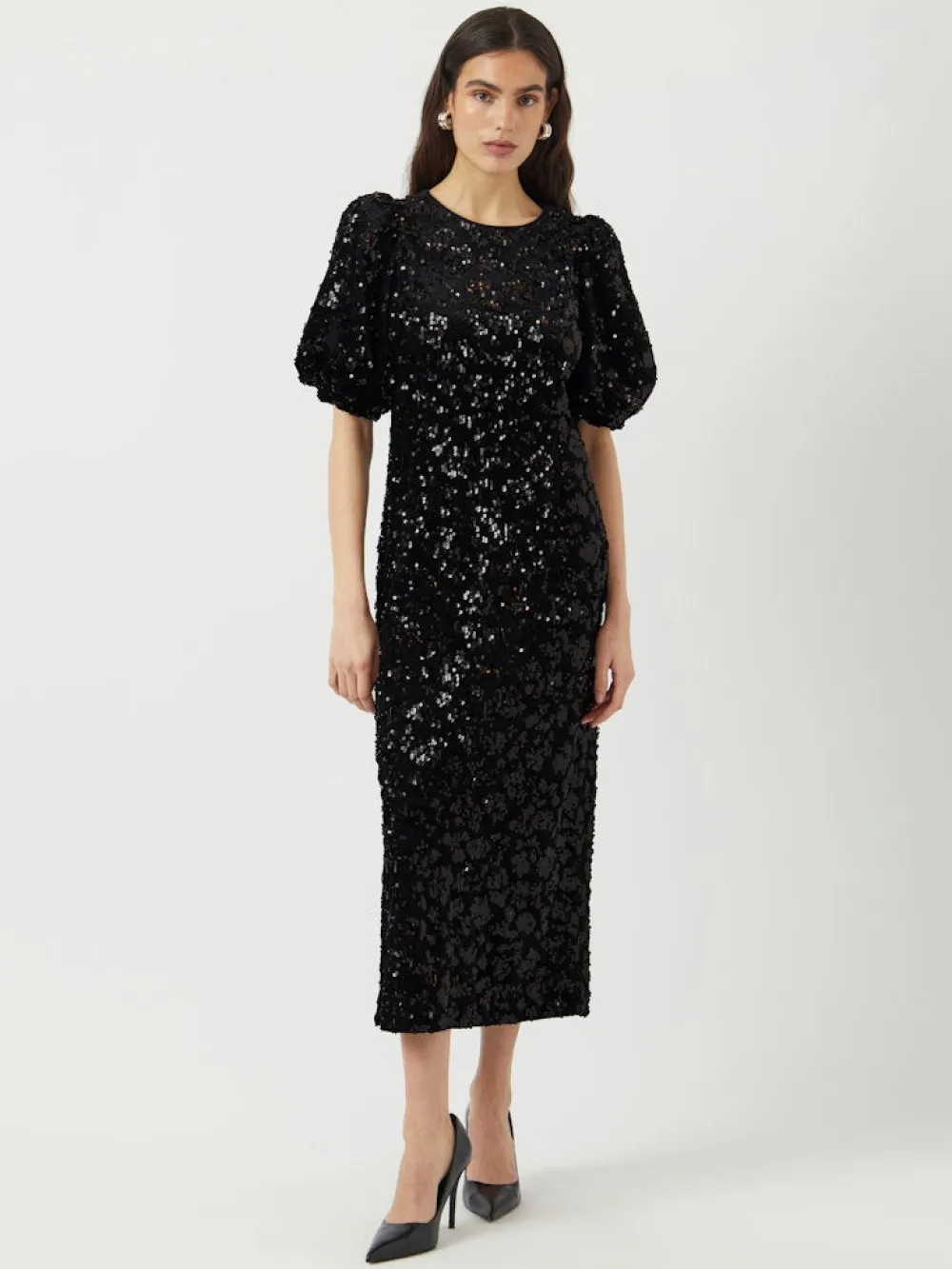 Y.A.S Mekot|Kaikki Mekot Ja Hameet>naisten mekko YASSOFIE 2/4 SEQUIN MIDI DRESS, musta