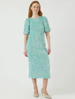 Y.A.S Mekot|Kaikki Mekot Ja Hameet>Naisten Midimekko, YASMAJA SEQUIN 2/4 MIDI DRESS