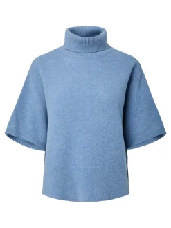 Y.A.S Neulepuserot|Kaikki Neuleet>naisten neulepusero, YASEMILA 2/4 WOOL KNIT PULLOVER S. NOOS Windward Blue