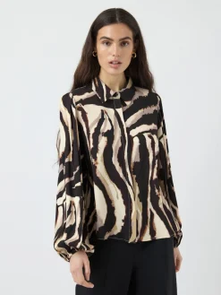 Y.A.S Paitapuserot|Kaikki Paidat>naisten paitapusero K Yasasina LS Shirt S. Noos, Sandshell Zebra print