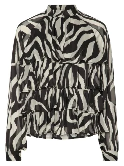 Y.A.S Puserot|Kaikki Paidat>naisten pusero YASTWIGSY LS TOP, musta kuosi